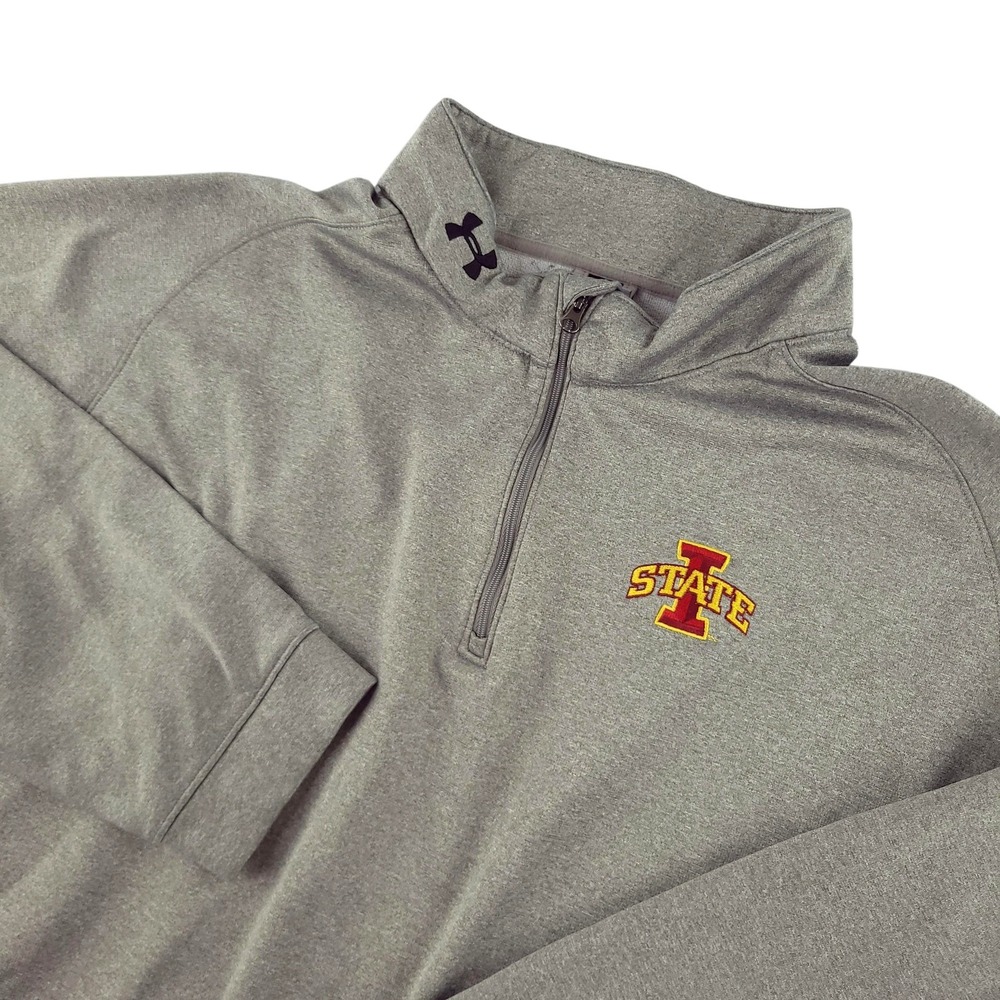 Iowa State Cyclones Sweatshirt Mens 2XL Gray NCAA Football Under Armour 1/4 Zip